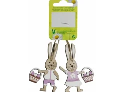 Ostern^Holz-Hasen-Set mit Körben 2 Stück