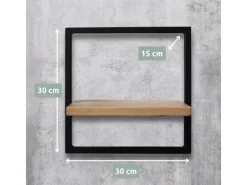 holz4home 4 Teiliges Wandregale in Schwarz Gerahmt von Hellgrau ohne Baumkante