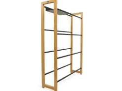 holz4home Holzregale^Getränkekistenregal aus Holz Inklusive Edelstahlablage 8 Kisten Schwarz