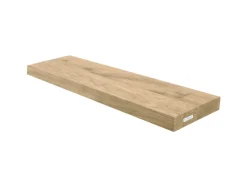 holz4home Holzregale|Wandregale^Schwebendes Wandregal aus Eiche 70cm Ohne Baumkante Hellgrau