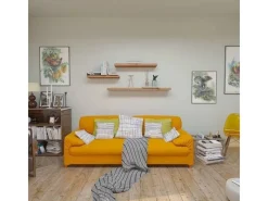 holz4home Schweberegale^Schwebendes Wandregal aus Eiche 70cm Ohne Baumkante Natur