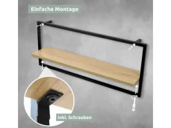 holz4home Wandregal mit Rahmen MDF Sonoma Long