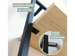 holz4home Wandregal mit Rahmen MDF Sonoma Long