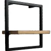 holz4home Schweberegale^Wandregal Small Schwarz Gerahmt Industrial Style ohne Baumkante Hellgrau