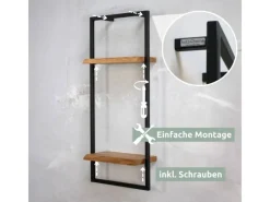 holz4home Schweberegale^Wandregal High in Schwarz Gerahmt von Natur mit Baumkante