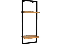 holz4home Schweberegale^Wandregal High in Schwarz Gerahmt von Natur ohne Baumkante