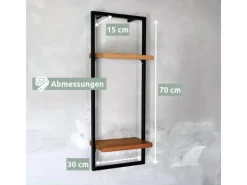 holz4home Schweberegale^Wandregal High in Schwarz Gerahmt von Natur ohne Baumkante