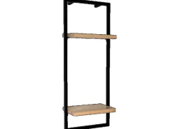 holz4home Schweberegale^Wandregal High in Schwarz Gerahmt von Hellgrau ohne Baumkante