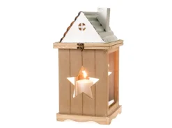 Holz-Laterne 44 cm Natur