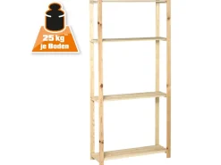 Holz-Schraubregal FSC® 170 cm x 80 cm x 30 cm Natur