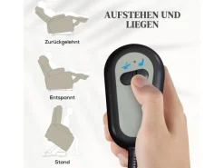 HOMCOM Sessel^Aufstehsessel Polyester Stahl Beige 66L x 90B x 96H cm