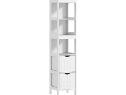 HOMCOM Badezimmerschrank Spanplatte MDF Weiß 30L x 30B x 141,2H cm