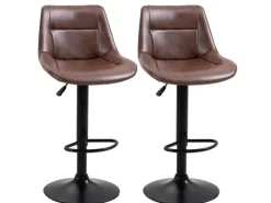 HOMCOM Hocker^Barhocker 2er Set Barstuhl mit Rückenlehne