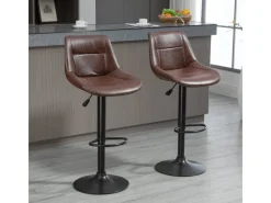 HOMCOM Hocker^Barhocker 2er Set Barstuhl mit Rückenlehne