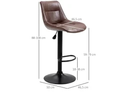 HOMCOM Hocker^Barhocker 2er Set Barstuhl mit Rückenlehne