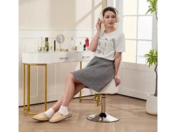 HOMCOM Hocker^Barhocker Gepolstert mit Metallgestell für Küche Wohnzimmer