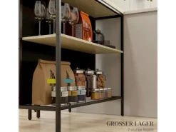 HOMCOM Bartisch mit Barhocker Set 3-tlg. im Modern-Stil Stahl Eiche