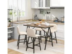 HOMCOM Bartisch mit Barhocker Set 5-Teilige 120 x 60 x 91 cm