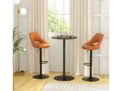 HOMCOM Hocker^Bartisch Runder Tresentisch