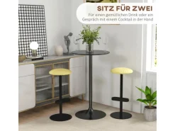 HOMCOM Hocker^Bartisch Runder Tresentisch