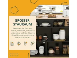 HOMCOM Bartisch Set Spanplatte Schwarz Eiche 116L x 70B x 89,5H cm