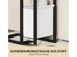 HOMCOM Tische^Beistelltisch MDF Stahl 46L x 25B x 62,5H cm Rustikal-Braun