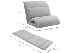 HOMCOM Sofas^Bodenstuhl mit 5-Stufig mit Liegefunktion 72 x 71 x 60 cm