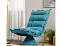 HOMCOM Sessel^Bodenstuhl mit Verstellbarer Rückenlehne Drehbar mit Sockel