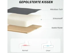 HOMCOM Bürostuhl mit Massagefunktion Mikrofaser-Stoff Schaumstoff 69L x 64B x 112-120H cm Grau