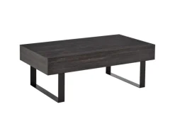 HOMCOM Couchtisch Spanplatte Eisen Dunkelgrau 110B x 60T x 40H cm