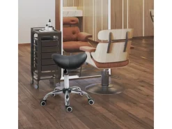 HOMCOM Hocker^Drehstuhl Rollhocker Höhenverstellbar