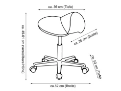 HOMCOM Hocker^Drehstuhl Rollhocker Höhenverstellbar