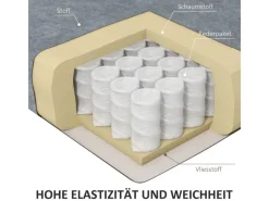 HOMCOM Sofas^Ecksofa Polyester Schaumstoff 186L x 130B x 84H cm Dunkelgrau