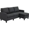 HOMCOM Sofas^Ecksofa Stoffsofa L-Form Leinen