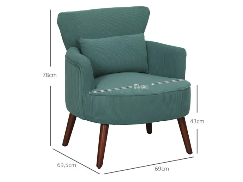 HOMCOM Einzelsessel Polyester Schaumstoff 69L x 69,5B x 78H cm