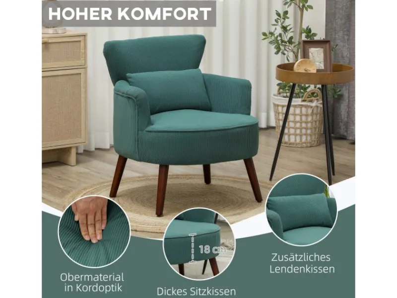 HOMCOM Einzelsessel Polyester Schaumstoff 69L x 69,5B x 78H cm