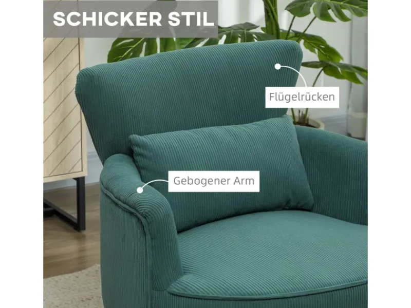 HOMCOM Einzelsessel Polyester Schaumstoff 69L x 69,5B x 78H cm