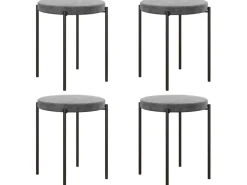 HOMCOM 4er-Set Hocker Metall