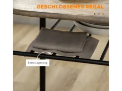 HOMCOM Essgruppe mit 2 Stühlen MDF Metall Schwarz 80L x 53B x 74,5H cm