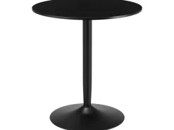 HOMCOM Esstisch für 2 Personen mit Stahlbeinen Rutschfest Ø70 x 75 cm Schwarz