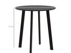 HOMCOM Tische^Esstisch für 4 Personen MDF Stahl Schwarz 72L x 72B x 75H cm