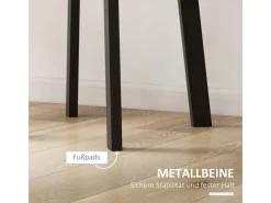 HOMCOM Tische^Esstisch für 4 Personen MDF Stahl Schwarz 72L x 72B x 75H cm