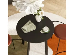 HOMCOM Tische^Esstisch für 4 Personen MDF Stahl Schwarz 72L x 72B x 75H cm