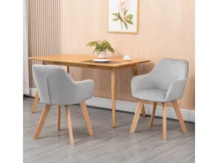 HOMCOM Esszimmerstühle 2er Set mit Gummierten Holzbeinen