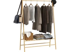 HOMCOM Garderoben^Garderobenständer Bambus Naturholz 116L x 43,5B x 160H cm