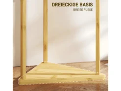 HOMCOM Garderobenständer Bambus 45L x 45B x 170H cm Naturholz