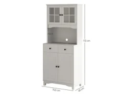 HOMCOM Küchenschrank Hochschrank Spanplatte Weiß 74,5L x 40B x 172H cm