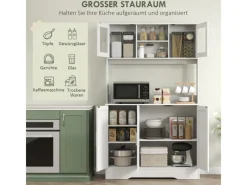 HOMCOM Küchenschrank Spanplatte MDF 108L x 35B x 180H cm Weiß