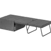 HOMCOM Betten^Klappbett Polyester Metall Grau 190L x 69B x 38,5H cm