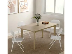 HOMCOM Stühle^Klappstuhl Stahl Kunstleder 46L x 45B x 78H cm Weiß